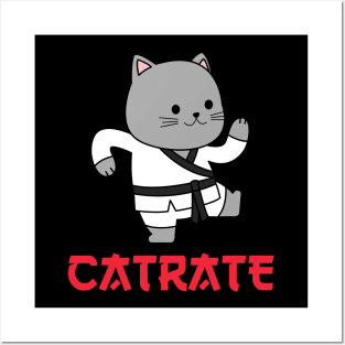 CUTE KARATE CAT JAPANESE Posters and Art